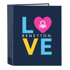 Ring binder Benetton Love Navy Blue A4 (27 x 33 x 6 cm)