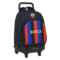 Школьный рюкзак на колесах FC Barcelona Maroon Navy Blue (33 x 45 x 22 см)