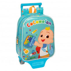 School Rucksack with Wheels CoComelon Back to class Light Blue (22 x 27 x 10 cm)