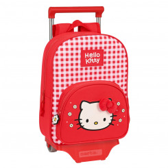 Школьный рюкзак на колесиках Hello Kitty Spring Red (26 x 34 x 11 см)