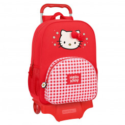Школьный рюкзак на колесиках Hello Kitty Spring Red (33 x 42 x 14 см)