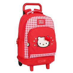 Школьный рюкзак на колесиках Hello Kitty Spring Red (33 x 45 x 22 см)