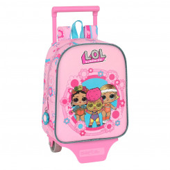 Школьный рюкзак на колесиках LOL Surprise! Светящаяся девочка Розовая (22 х 27 х 10 см)