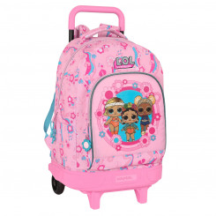 Школьный рюкзак на колесиках LOL Surprise! Светящаяся девочка Розовая (33 х 45 х 22 см)