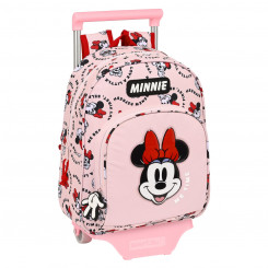 Школьный рюкзак на колесиках Minnie Mouse Me time Розовый (28 х 34 х 10 см)