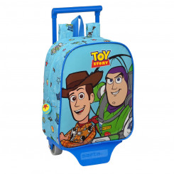 Школьный рюкзак на колесах «История игрушек» Готов к игре Голубой (22 х 27 х 10 см)