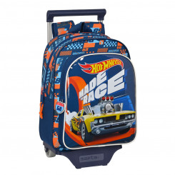 Школьный рюкзак на колесах Hot Wheels Speed club Оранжевый (27 х 33 х 10 см)