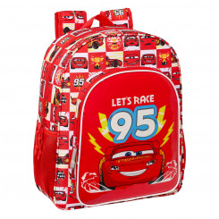 School Bag Cars Let's race Red White (32 x 38 x 12 cm)