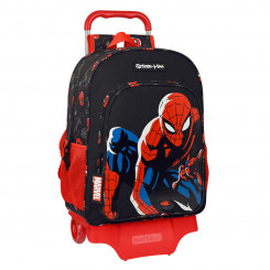 School Rucksack with Wheels Spiderman Hero Black (33 x 42 x 14 cm)