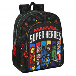 Школьная сумка Мстители Супергерои Черная (32 х 38 х 12 см)