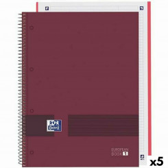 Notebook Oxford European Book Write&Erase Burgundy A4 80 Sheets 5 Units