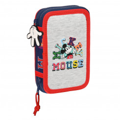 School Case with Accessories Mickey Mouse Clubhouse Only one Navy Blue (12.5 x 19.5 x 4 cm) (28 pcs)