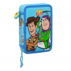 School Case with Accessories Toy Story Ready to play Light Blue (12.5 x 19.5 x 4 cm) (28 pcs)
