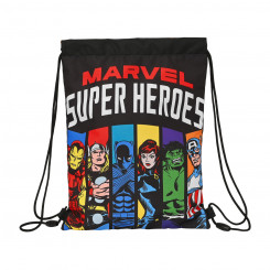 Рюкзак со шнурками The Avengers Super Heroes Черный (26 х 34 х 1 см)