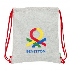 Seljakott paeltega Benetton Pop Grey (35 x 40 x 1 cm)