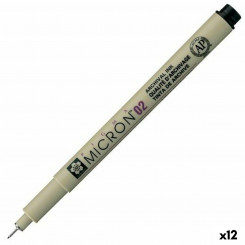 felt-tip pens Talens Sakura Pigma Micron 02 Black 12 Units