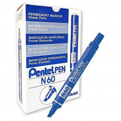 Permanent marker Pentel N60 Blue Aluminium 12 Units