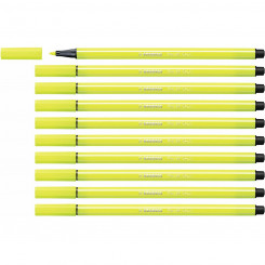 felt-tip pens Stabilo Pen 68 Fluorescent Yellow 10Units