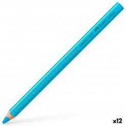 Colouring pencils Faber-Castell Jumbo Grip Blue (12 Units)