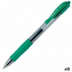 Gel pen Pilot G-2 07 Green Ball 0,4 mm (12 Units)