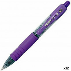 Ручка-роллер Pilot G-2 XS выдвижная фиолетовая 0,4 мм (12 шт.)