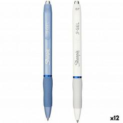 Geelpliiats Sharpie S-Gel Blue White 0,7 mm (12 ühikut)