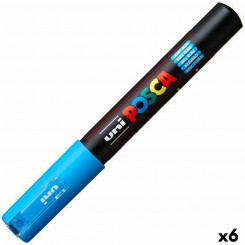 Marker pen/felt-tip pen POSCA PC-1M Light Blue 6 Units