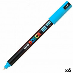 felt-tip pens POSCA PC-1MR Light Blue 6 Units
