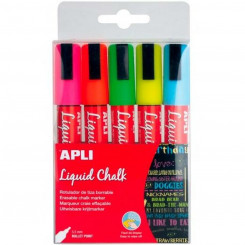 Set of Felt Tip Pens Apli Multicolour 5 Pieces Whiteboard