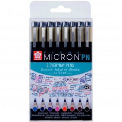 Set of Felt Tip Pens Talens Sakura Pigma Micron PN 8 Pieces