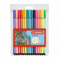 Набор фломастеров Stabilo Pen 68 Standard + Neon Multicolour, 15 шт.