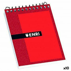 Notepad ENRI Red 4 mm 80 Sheets (10Units)