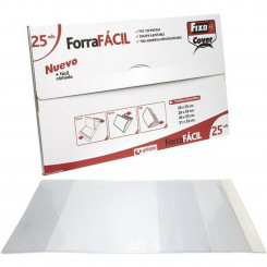 Adhesive Book Cover Grafoplas Adjustable Lapel 0,12 mm Transparent PVC 25 Units (30 x 53 cm)