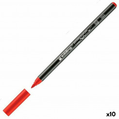 felt-tip pens Edding 4200 Paintbrush Red (10Units)