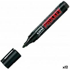 felt-tip pens Uni-Ball Prockey PM-122 Black (12 Units)