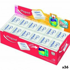 Eraser Set Maped Essential Soft Connect White 36 Units