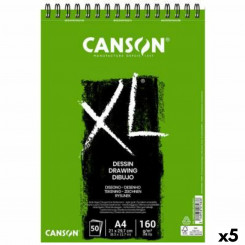 Drawing pad Canson XL Drawing White A4 50 Sheets 160 g/m2 5 Units
