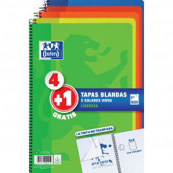 Notebook Oxford Multicolour 80 Sheets Din A4 (5 Units)