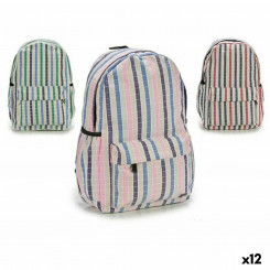 Школьная сумка в полоску разноцветная 13 x 45 x 31 см 12 шт.
