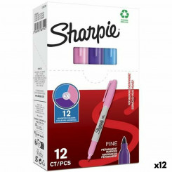 Перманентный маркер Sharpie Purple Pink Turquoise 0,9 мм (12 шт.)