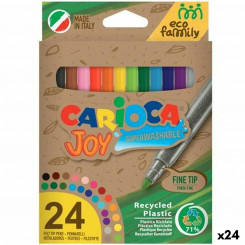 Set of Felt Tip Pens Carioca Joy Eco Family Multicolour 24 Pieces (24 Units)