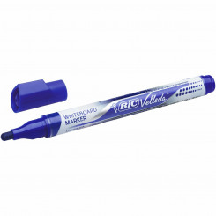 Marker pen/felt-tip pen Bic Velleda Blue (12 Units)