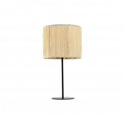 Table lamp Home ESPRIT Brown Black Raffia Iron 50 W 220 V 25 x 25 x 47 cm