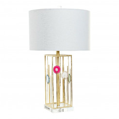 Desk lamp DKD Home Decor White Polyester Metal Crystal 220 V Golden 60 W (41 x 41 x 72 cm)