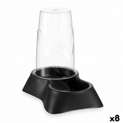 Pet feeding dish Dispenser Anthracite Plastic 1,5 L 16 x 25 x 24 cm (8 Units)