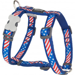 Шлейка для собаки Красный Динго Флаг США 25-39 см Красный Синий
