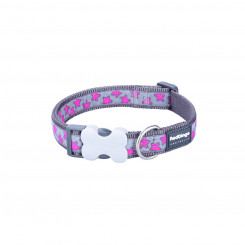 Dog collar Red Dingo STYLE HOT PINK ON COOL GREY 15 mm x 24-36 cm Grey