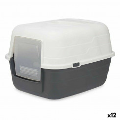 Cat Litter Box 48 x 32 x 38 cm Grey Anthracite Plastic (12 Units)