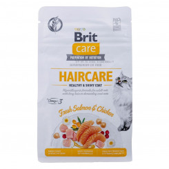 Kassitoit Brit Care teraviljavaba juuksehooldus tervislik ja läikiv karv täiskasvanud kana lõhe 400 g