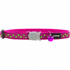 Dog collar Red Dingo STYLE STARS LIME ON HOT PINK 31-47 cm